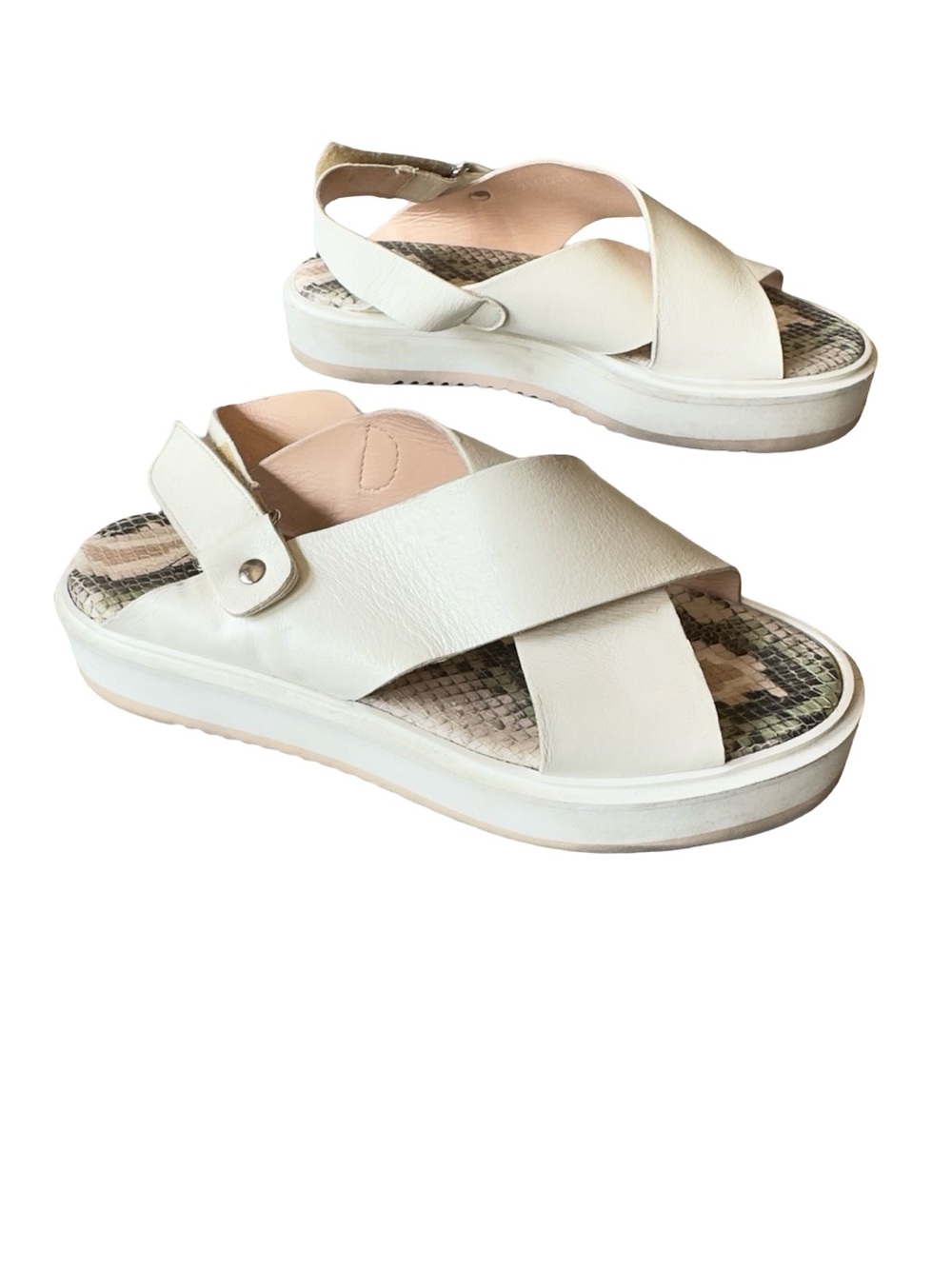 AGL Maya Crisscross Platform Sandal Womens Leather Sz 9 - Women EU39